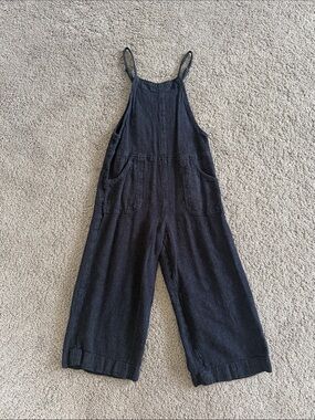 Cat & Jack Black Kids' Lightweight Wide-Leg Overalls Romper